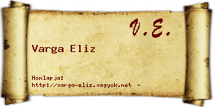 Varga Eliz névjegykártya